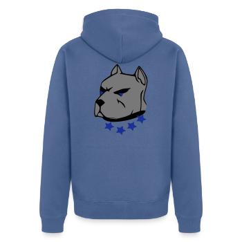 pit bull - Unisex Premium Organic Zip Hoodie - stone blue - Back - Nico (187cm)