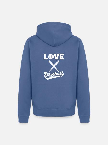 Liebe Baseball - Unisex Premium Bio Zip Hoodie - Taubenblau