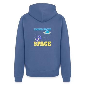 Astronauti need some Space - Unisex Premium Organic Zip Hoodie - stone blue - Back - Nico (187cm)