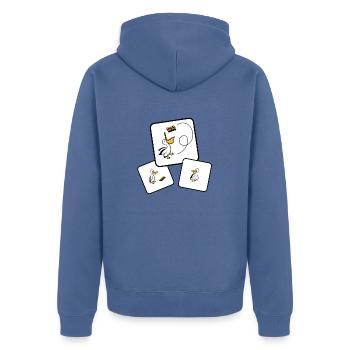 Pelican Fake News Comics - Veste à capuche bio Premium Unisexe - bleu pigeon - Dos - Nico (187cm)