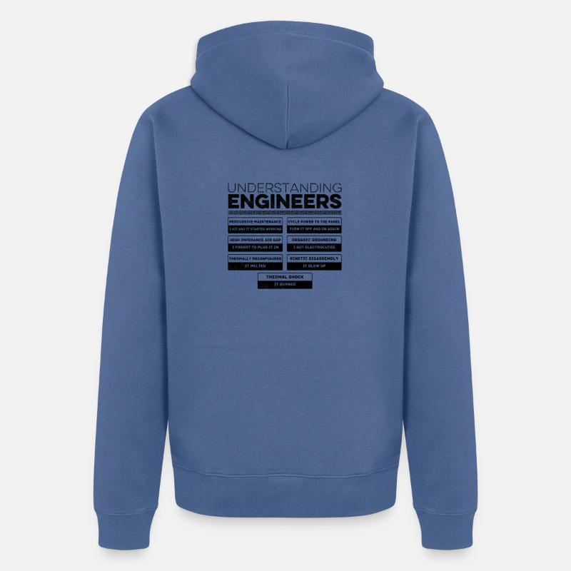 Understanding Engineers - Cool Sarcastic Engineer - Unisex Premium Organic Zip Hoodie - stone blue