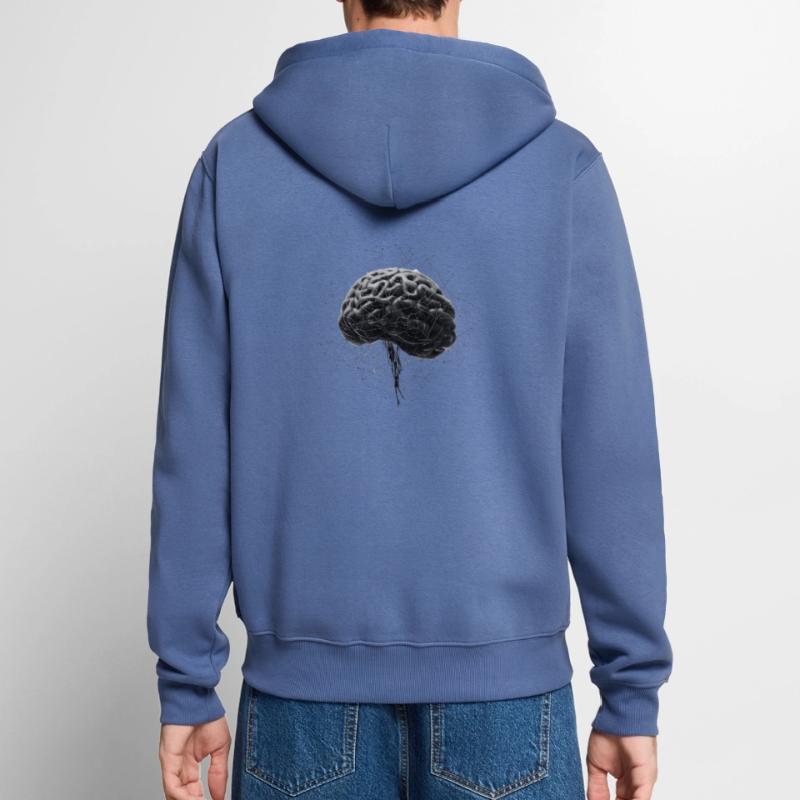 Brain Neural AI Deep Learning Computer Algorithm Unisex Premium Organic Zip Hoodie