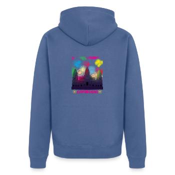 Cambodge Khmer Nouvel An Choul Chnam I Cadeau - Veste à capuche bio Premium Unisexe - bleu pigeon - Dos - Nico (187cm)