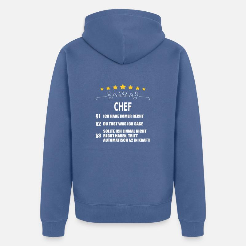 CHEF - Unisex Premium Bio Zip Hoodie - Taubenblau
