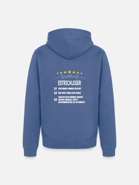 ESTRICHLEGER - Unisex Premium Bio Zip Hoodie - Taubenblau
