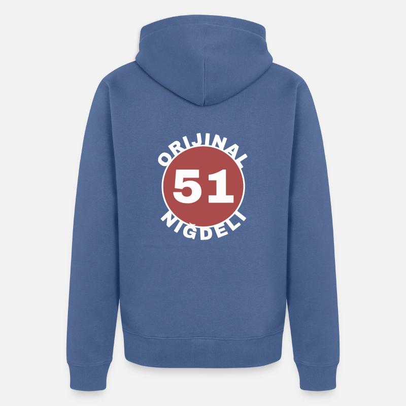 Niğde - Veste à capuche bio Premium Unisexe - bleu pigeon