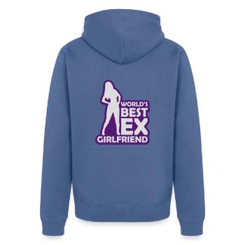 worlds best ex girlfriend - Unisex Premium Bio Zip Hoodie - Taubenblau - Hinten - Nico (187cm)