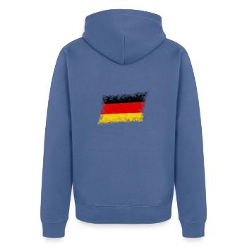 Allemagne - Veste à capuche bio Premium Unisexe - bleu pigeon - Dos - Nico (187cm)