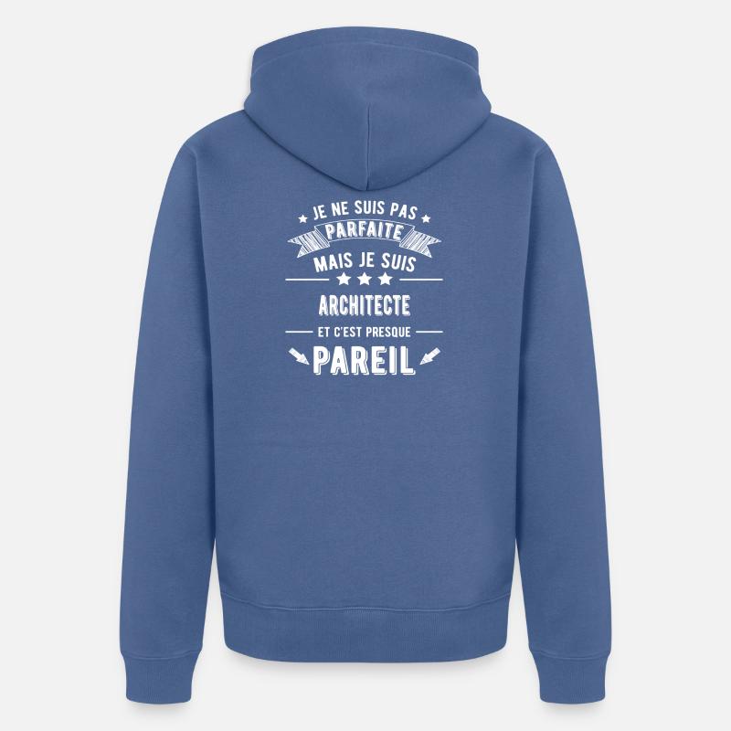 architecte - Veste à capuche bio Premium Unisexe - bleu pigeon