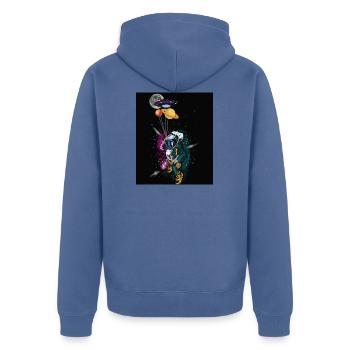 Space Astronaut - Unisex Premium Organic Zip Hoodie - stone blue - Back - Nico (187cm)