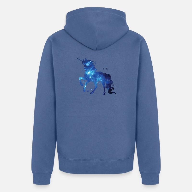 Einhorn Einhorn Einhorn Geschenk Geschenkidee - Unisex Premium Bio Zip Hoodie - Taubenblau