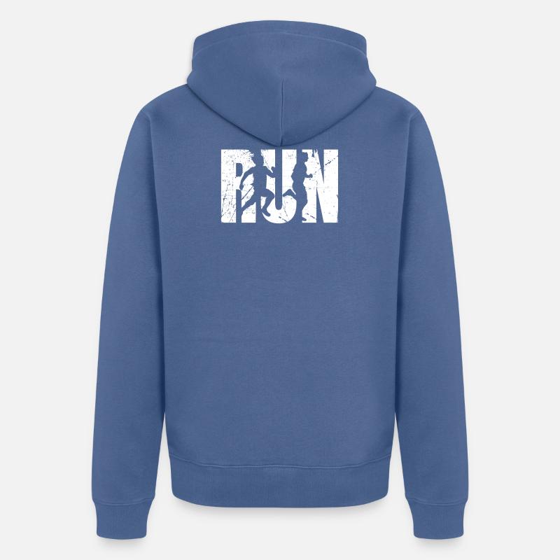 course - Veste à capuche bio Premium Unisexe - bleu pigeon