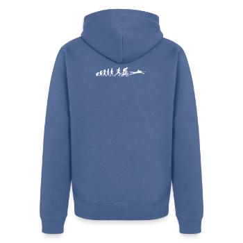Triathlon - Veste à capuche bio Premium Unisexe - bleu pigeon - Dos - Nico (187cm)