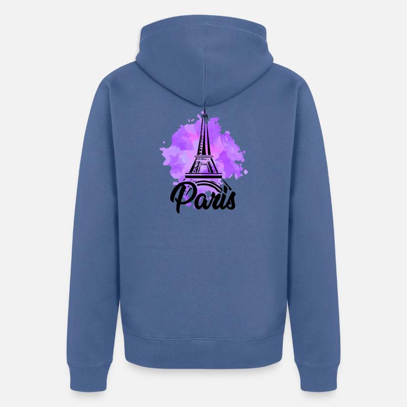Tour eiffel paris - Veste à capuche bio Premium Unisexe - bleu pigeon