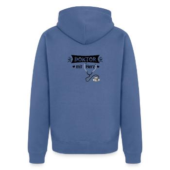 médecin - Veste à capuche bio Premium Unisexe - bleu pigeon - Dos - Nico (187cm)