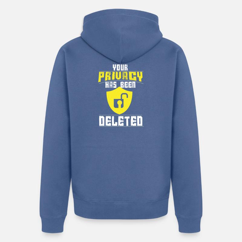 Lustiges Anti-Privacy-Hacker- oder Computer-Geek-Geschenk - Unisex Premium Bio Zip Hoodie - Taubenblau