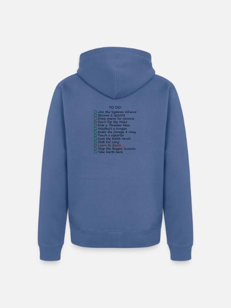 Bestellen Sie die Shepards-To-Do-Liste - Unisex Premium Bio Zip Hoodie - Taubenblau