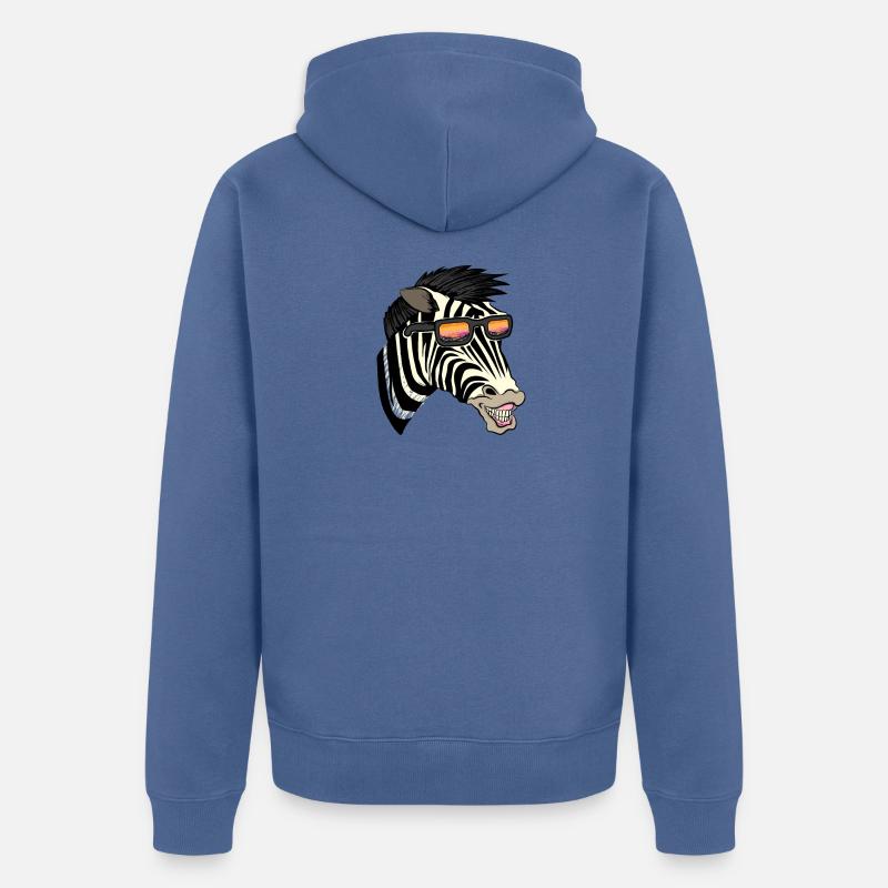 Lunettes de soleil Zebra Funny - Veste à capuche bio Premium Unisexe - bleu pigeon