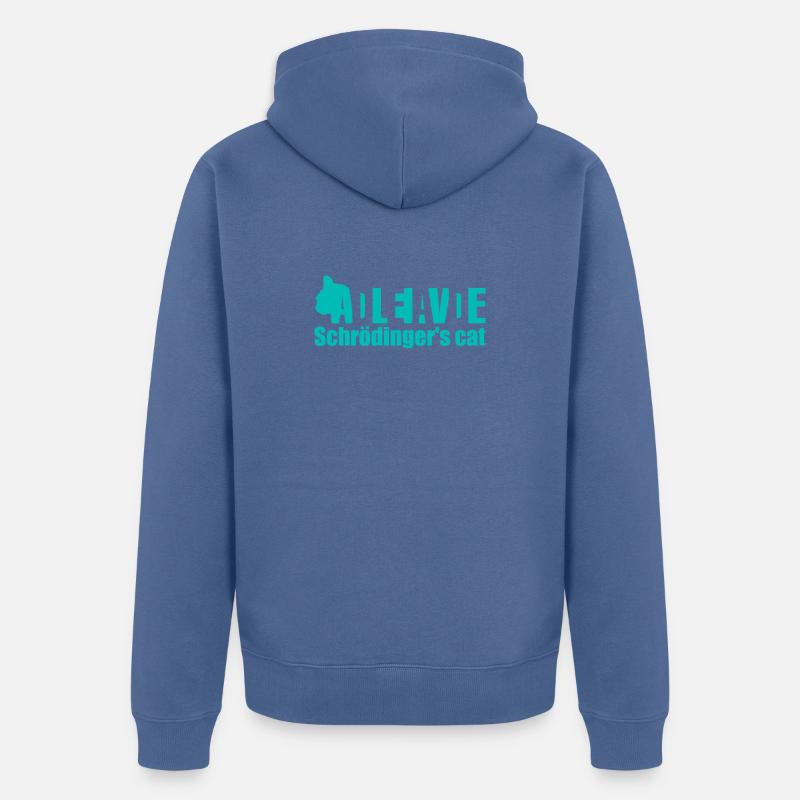 Schrödingerskatze Tot oder Lebend - Unisex Premium Bio Zip Hoodie - Taubenblau