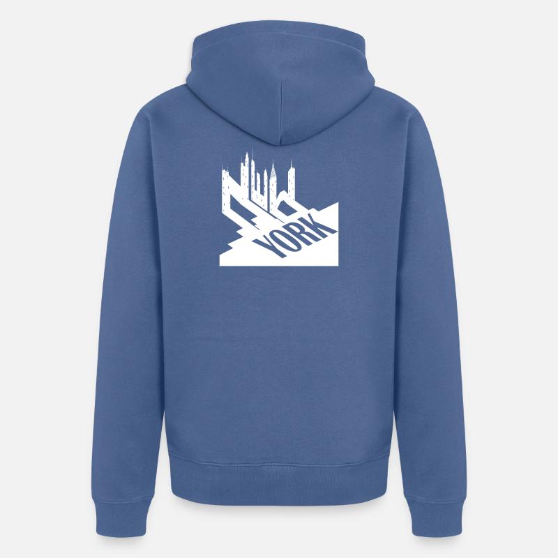 Conception typographique de New York City pour Big Apple - Veste à capuche bio Premium Unisexe - bleu pigeon