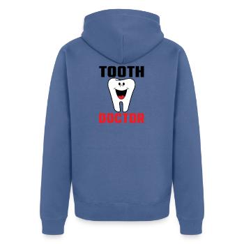 Dent Doctor - Dentiste - Veste à capuche bio Premium Unisexe - bleu pigeon - Dos - Nico (187cm)