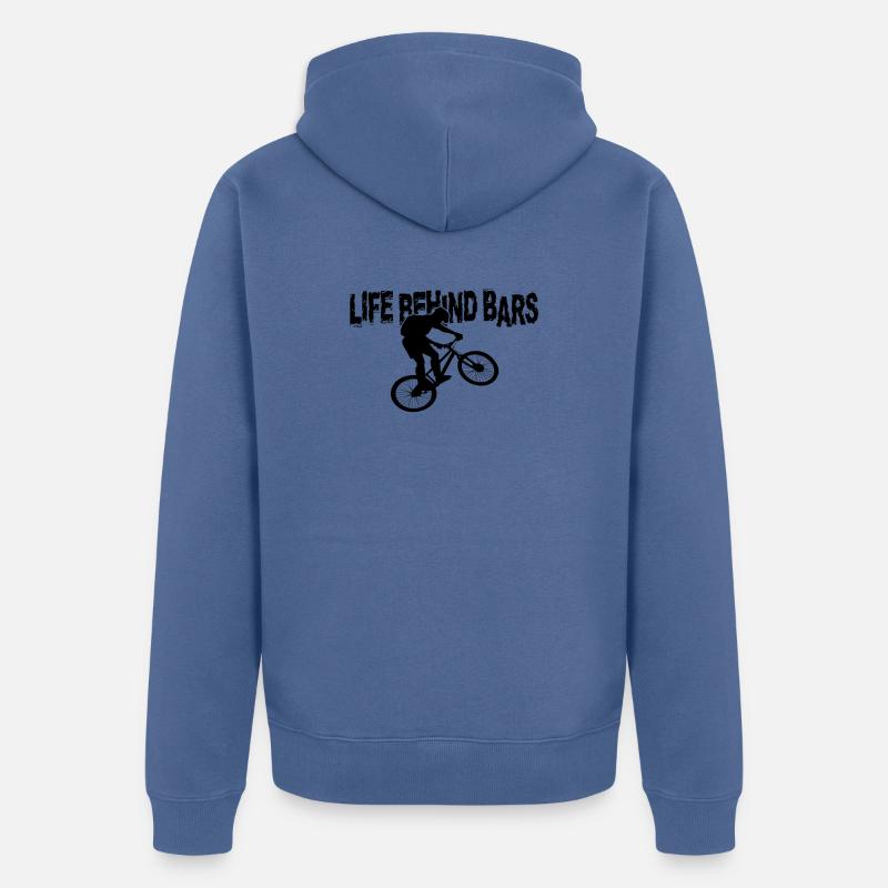 Leben hinter Gittern BMX - Unisex Premium Bio Zip Hoodie - Taubenblau