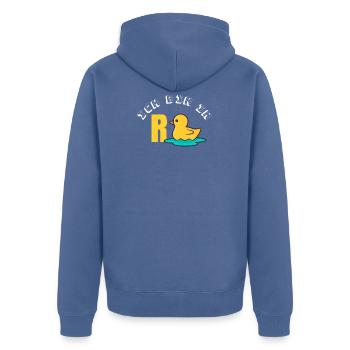 Ich bin in Rente - Unisex Premium Bio Zip Hoodie - Taubenblau - Hinten - Nico (187cm)
