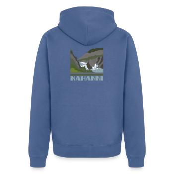 Nahanni Shirt Nature Souvenir Retro 70s 80s Vintag - Unisex Premium Organic Zip Hoodie - stone blue - Back - Nico (187cm)