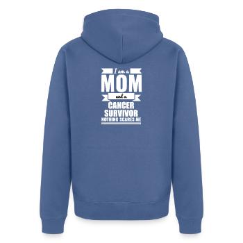 Ich bin Mutter Krebs Überlebender Muttertag - Unisex Premium Bio Zip Hoodie - Taubenblau - Hinten - Nico (187cm)