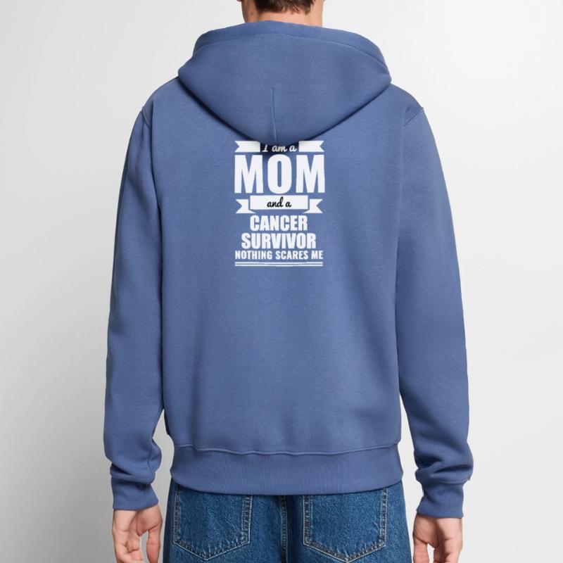 Ich bin Mutter Krebs Überlebender Muttertag Unisex Premium Bio Zip Hoodie