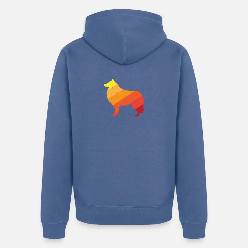 Chien de berger des Shetland - Veste à capuche bio Premium Unisexe - bleu pigeon