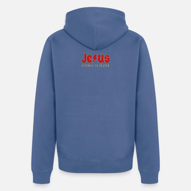 Jésus - Route vers le ciel - Veste à capuche bio Premium Unisexe - bleu pigeon