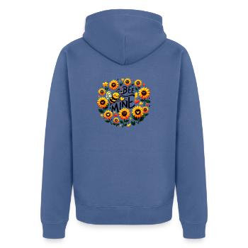 Bee Mine: Skurrile Biene & Blumen verspielt - Unisex Premium Bio Zip Hoodie - Taubenblau - Hinten - Nico (187cm)