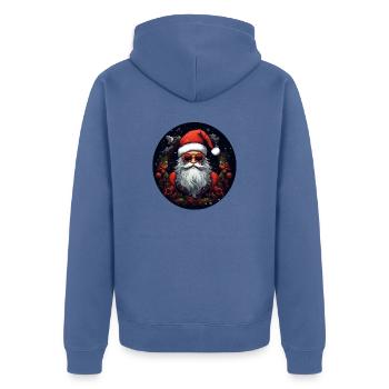 Père noël avec des lunettes - Veste à capuche bio Premium Unisexe - bleu pigeon - Dos - Nico (187cm)