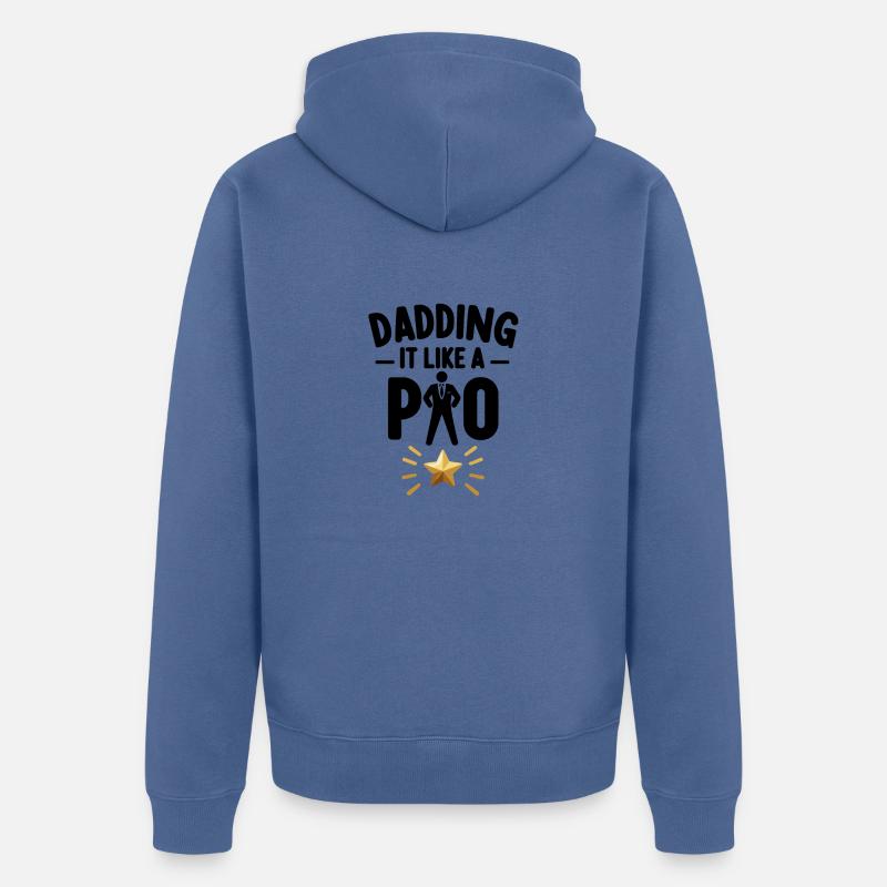 Dadding wie ein Profi - Unisex Premium Bio Zip Hoodie - Taubenblau
