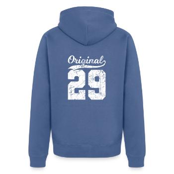 29 Original 95 Jahren Mann Frau Geburtstag - Unisex Premium Bio Zip Hoodie - Taubenblau - Hinten - Nico (187cm)