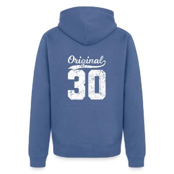 30 Original 94 Jahren Mann Frau Geburtstag - Unisex Premium Bio Zip Hoodie - Taubenblau - Hinten - Nico (187cm)