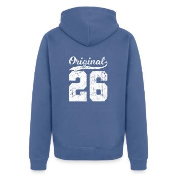 26 Original 98 Jahren Mann Frau Geburtstag - Unisex Premium Bio Zip Hoodie - Taubenblau - Hinten - Nico (187cm)