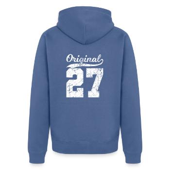 27 Original 97 Jahren Mann Frau Geburtstag - Unisex Premium Bio Zip Hoodie - Taubenblau - Hinten - Nico (187cm)