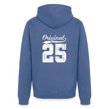 25 Original 99 Jahren Mann Frau Geburtstag - Unisex Premium Bio Zip Hoodie - Taubenblau - Hinten - Nico (187cm)