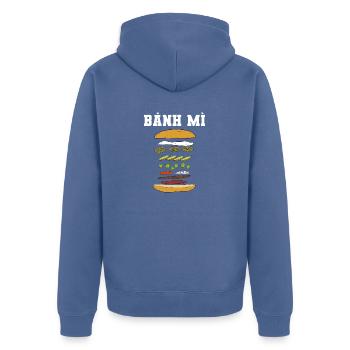 Vietnam Viet Banh Mi Brot Vietnamese I Geschenk - Unisex Premium Bio Zip Hoodie - Taubenblau - Hinten - Nico (187cm)