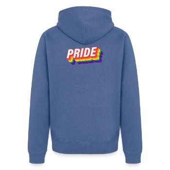 Gay Lesbian LGBT Homosexuality Pride - Unisex Premium Organic Zip Hoodie - stone blue - Back - Nico (187cm)