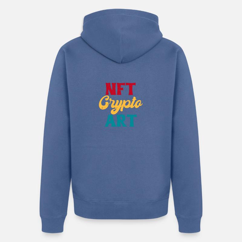 NFT crypto Art - Veste à capuche bio Premium Unisexe - bleu pigeon