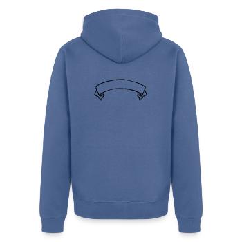 Banner - Unisex Premium Bio Zip Hoodie - Taubenblau - Hinten - Nico (187cm)