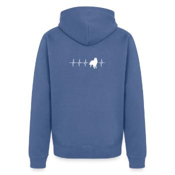 Drôle Groenendael Idée cadeau - Veste à capuche bio Premium Unisexe - bleu pigeon - Dos - Nico (187cm)