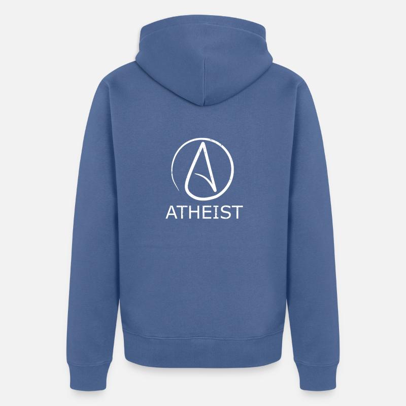 Athée - athée signe symbole - Veste à capuche bio Premium Unisexe - bleu pigeon