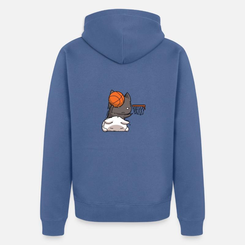 Basket-ball de chat - Veste à capuche bio Premium Unisexe - bleu pigeon