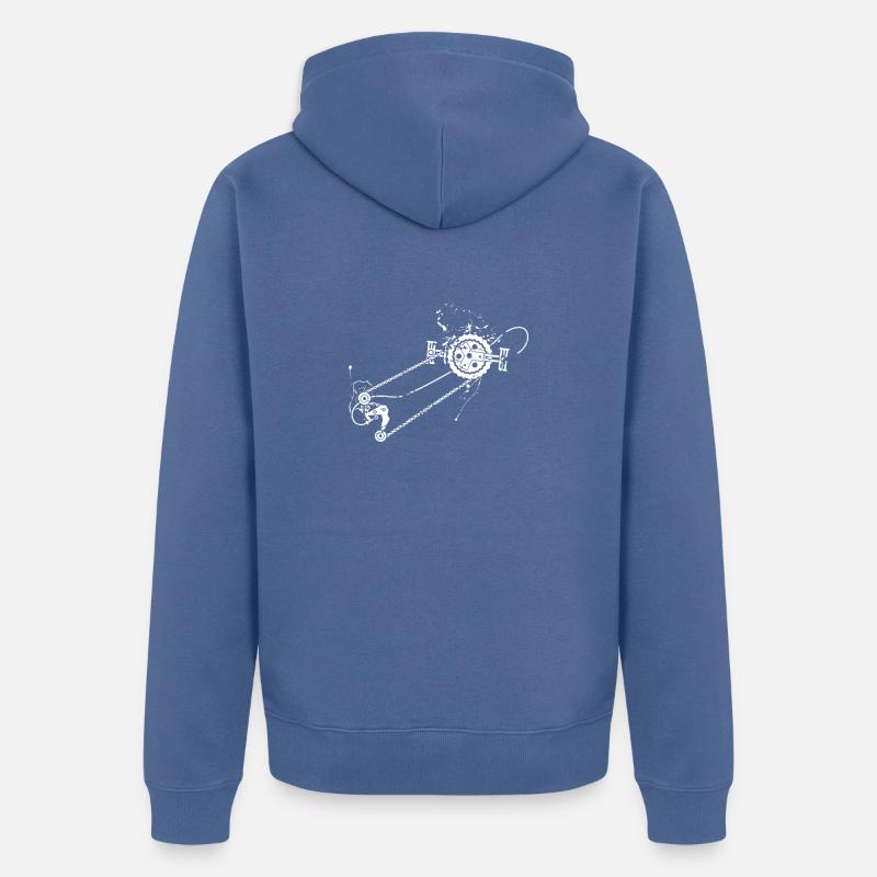 Mountainbiker Geschenkidee - Unisex Premium Bio Zip Hoodie - Taubenblau
