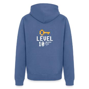 10e anniversaire gamer gaming 10 ans garçon - Veste à capuche bio Premium Unisexe - bleu pigeon - Dos - Nico (187cm)