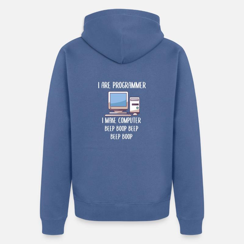 I Are Programmer Programming - Unisex Premium Bio Zip Hoodie - Taubenblau